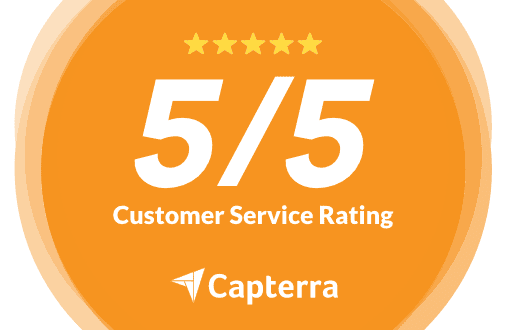 5/5 Customer Service Rating on Capterra