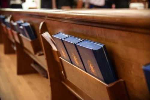 Church Pews with Bibles