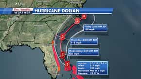 Map Charting Hurricane Dorian
