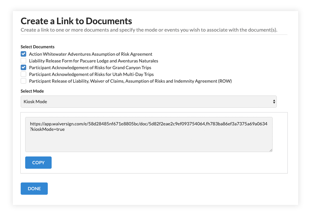 Create a Link to Documents